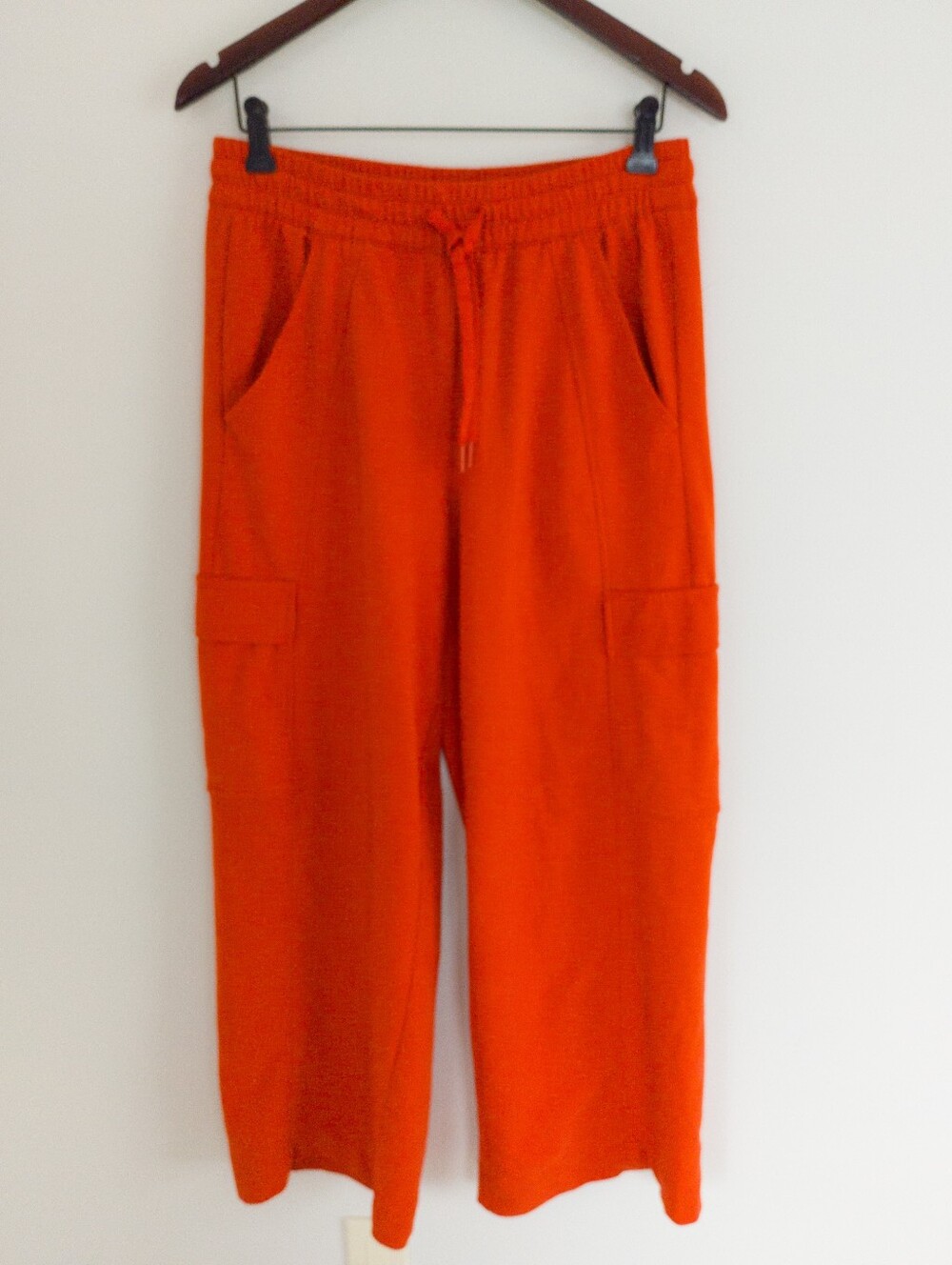 Athleta Retroterry High Rise Wide Leg Cargo Pants Orange Small